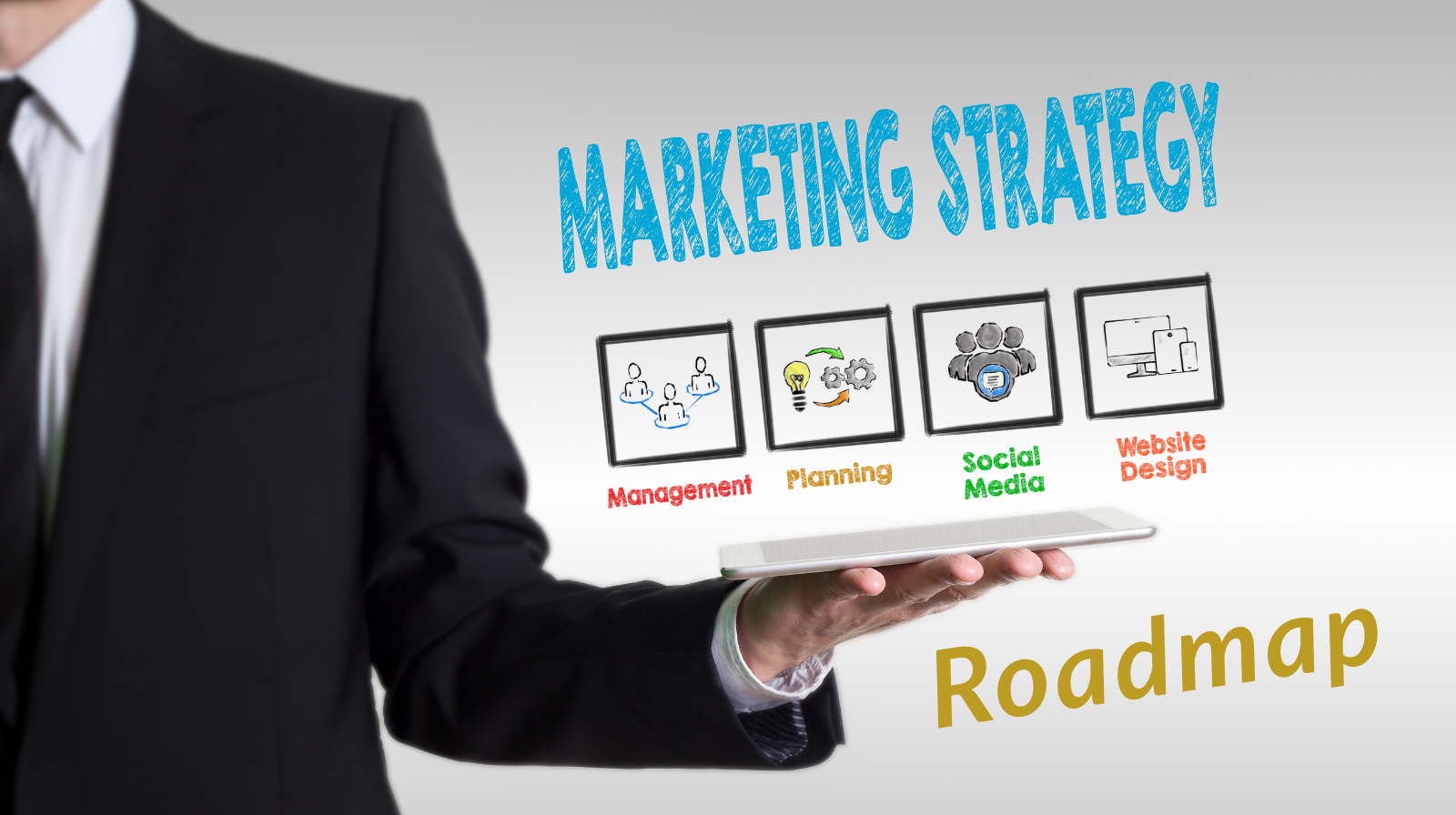 Small business owner working through a marketing plan in an interactive workshop